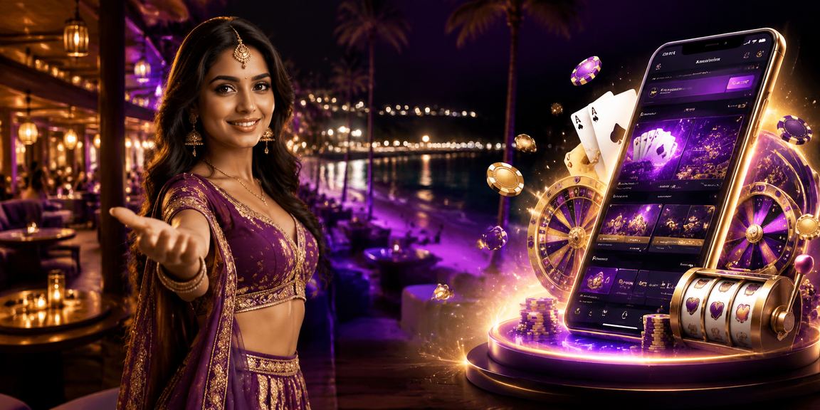 Mobile casino gaming with beach scenery in Goa