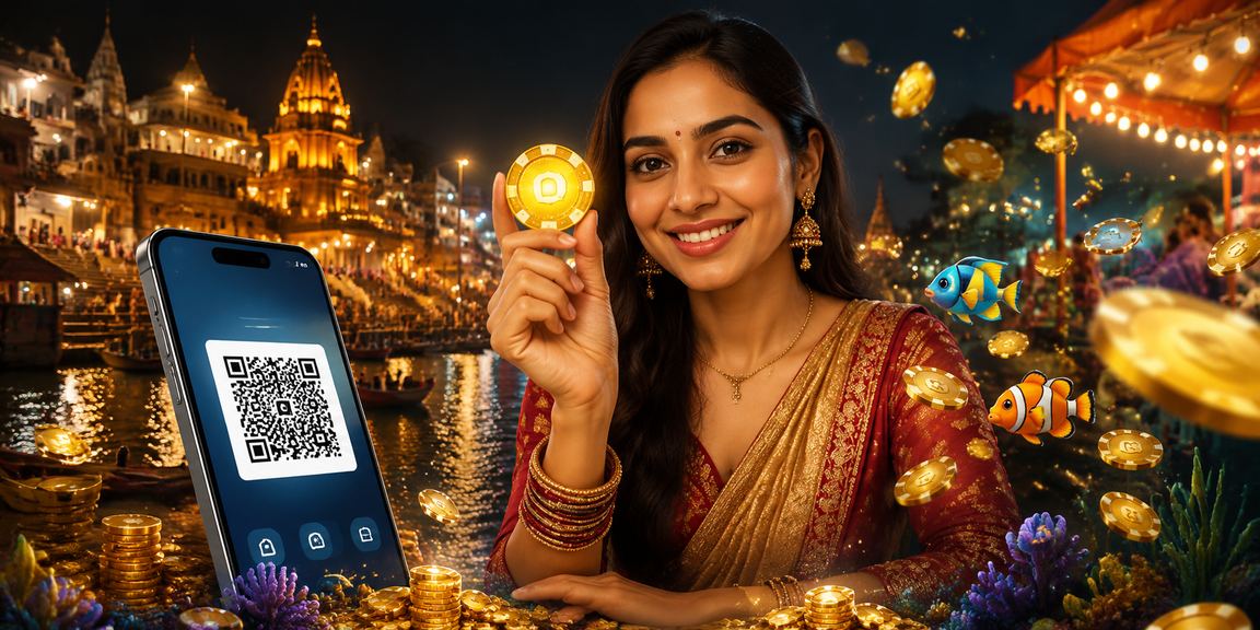 Players enjoying online fishing-themed slot game in Varanasi